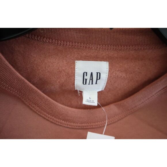 GAP 457230-06 Women’s Sz L Mauve Gap Logo Crew Neck Fleece Sweatshirt - Picture 4 of 7